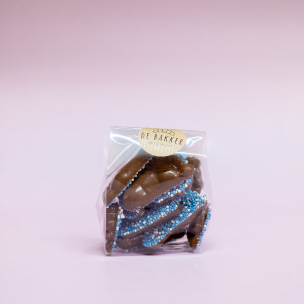 It's a boy! Choco baby voetjes, It's a boy! Choco baby voetjes, zakje van 100 gram