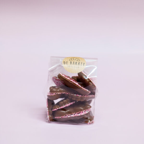It's a girl! Choco baby voetjes, It's a girl, choco baby voetjes. Zakje van 100 gram