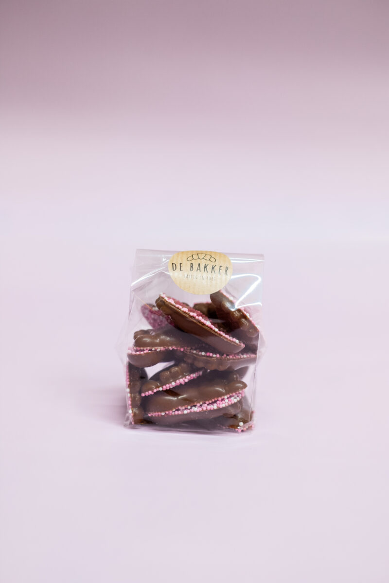 It's a girl! Choco baby voetjes, It's a girl, choco baby voetjes. Zakje van 100 gram