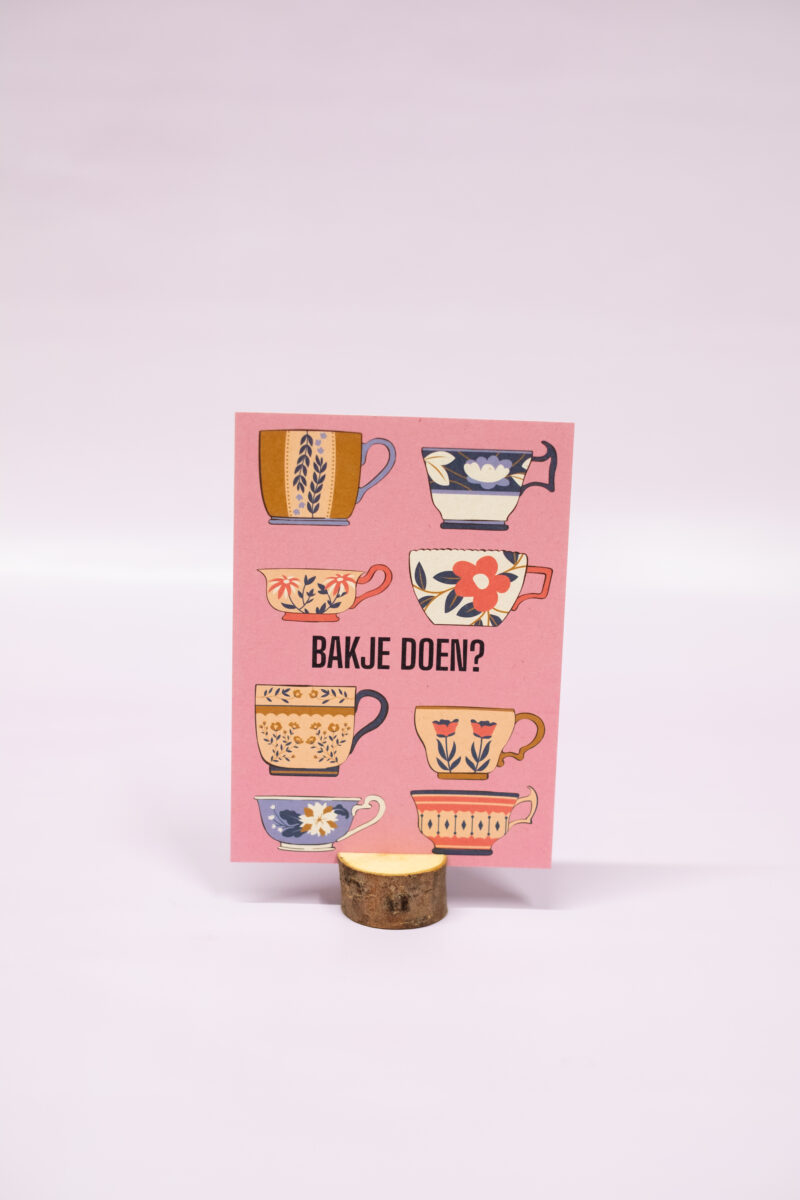 Ansichtkaart de bakker bakje doen