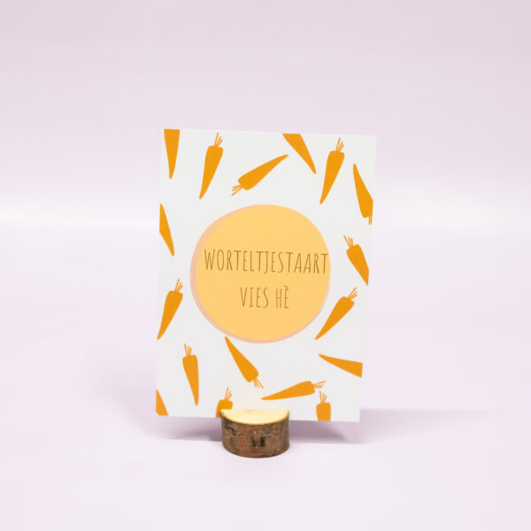 Kaart, de bakker, worteltjestaart