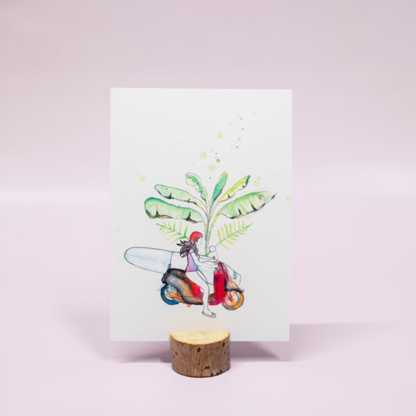 Meisje op scooter kaart linda koster